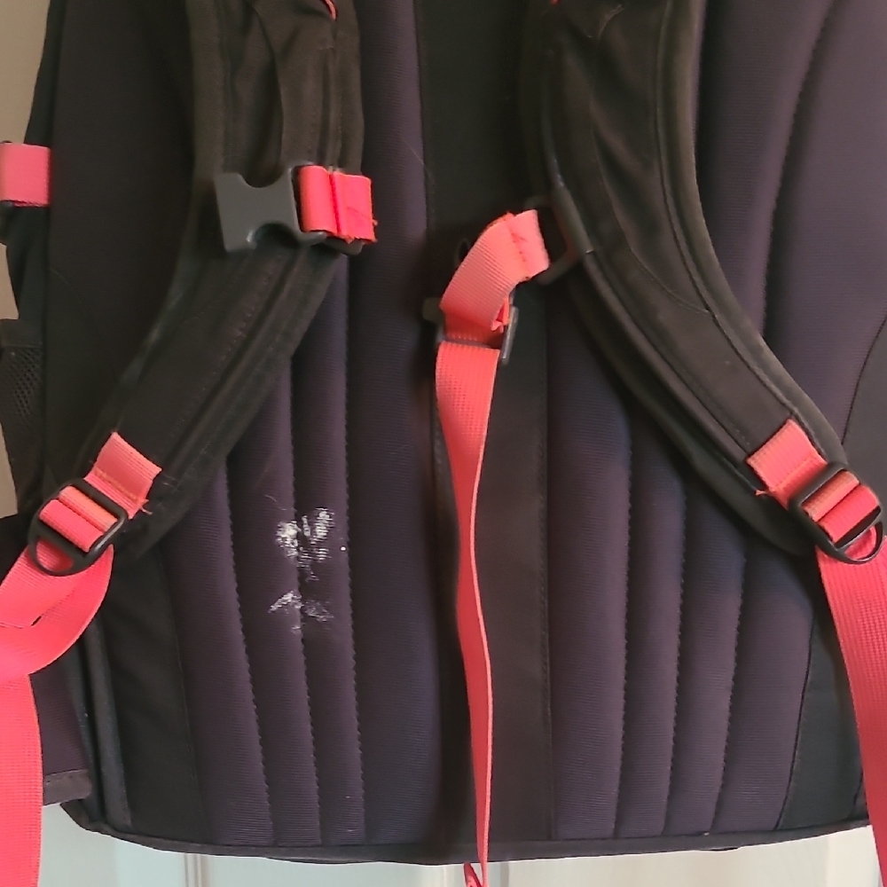 The North Face Black and Coral Backpack - Picture 3 of 9